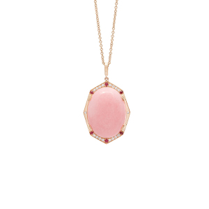 Affinity Sans Pendant-with pink opal