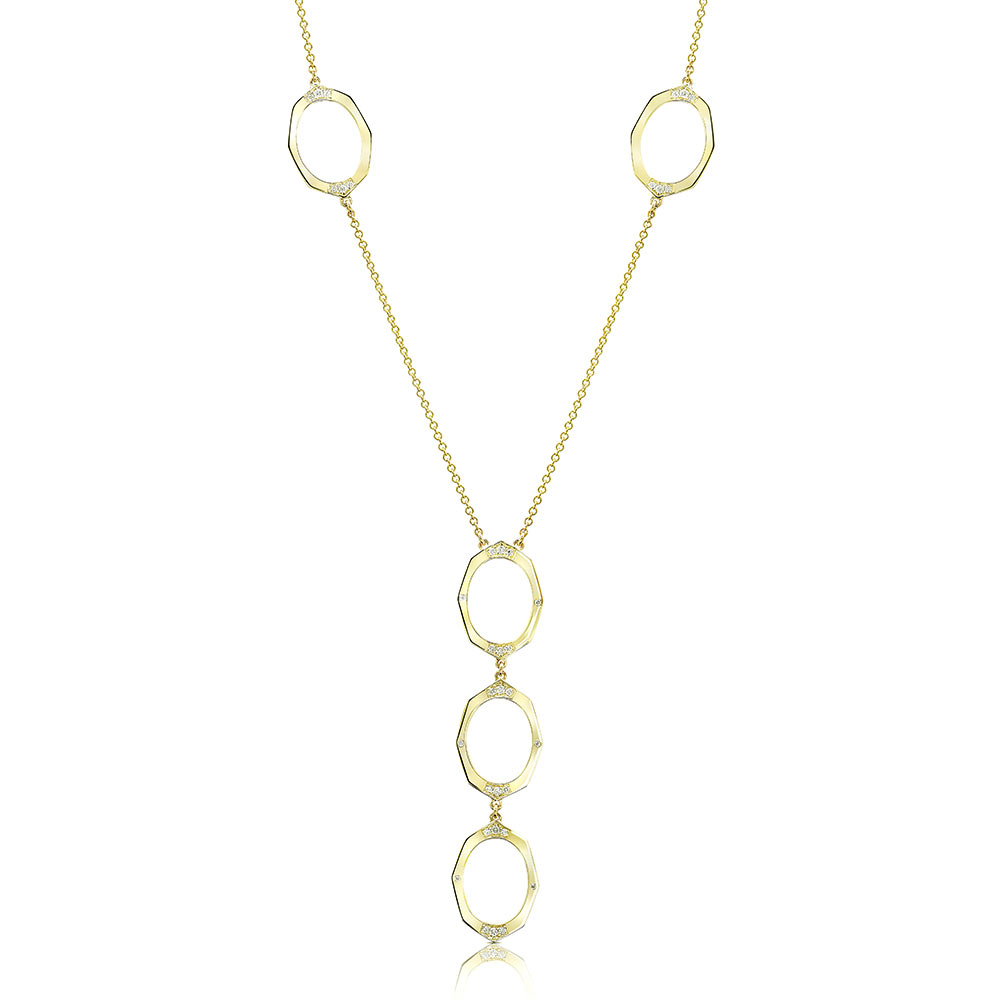 Gold Five Stations Oval Diamond Necklace | Affinity Sans | Irthly