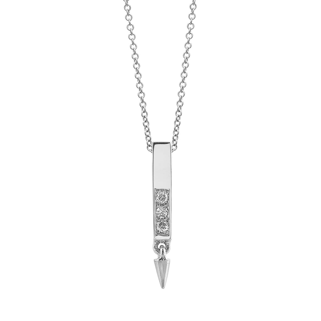 Dainty Diamond Bar Necklace With Spike | Return Sans | Irthly