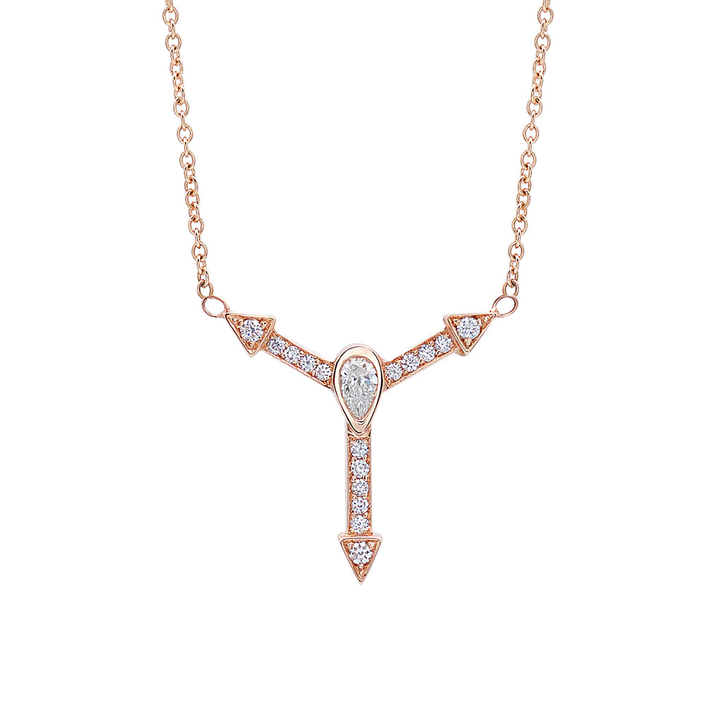 Tri Directional Diamond Necklace in Gold | TryLove Sans | Irthly